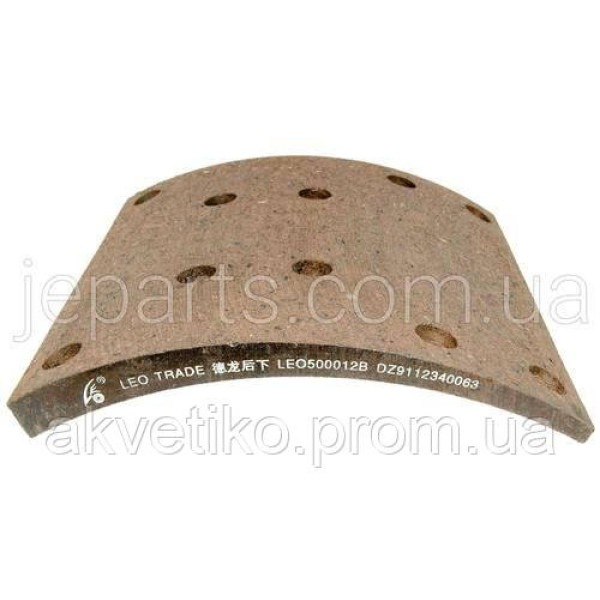 Накладка гальмівної колодки передня/задня Shaanxi LEO500012B / DZ9112340063