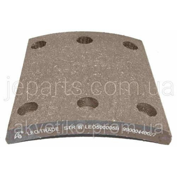 Накладка гальмівної колодки передня HOWO 6 отворів LEO500005B / 99000440027